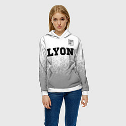 Толстовка-худи женская Lyon sport на светлом фоне посередине, цвет: 3D-белый — фото 2
