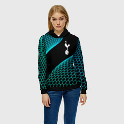 Толстовка-худи женская Tottenham football net, цвет: 3D-черный — фото 2