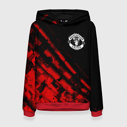 Толстовка-худи женская Manchester United sport grunge, цвет: 3D-красный