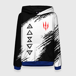 Толстовка-худи женская Магические знаки ведьмаков, цвет: 3D-синий