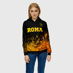 Толстовка-худи женская Roma - gold gradient посередине, цвет: 3D-черный — фото 2
