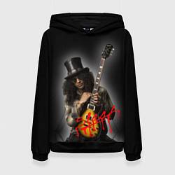 Толстовка-худи женская Slash музыкант группы Guns N Roses, цвет: 3D-черный