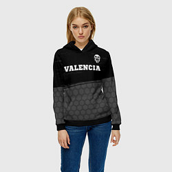 Толстовка-худи женская Valencia sport на темном фоне посередине, цвет: 3D-черный — фото 2