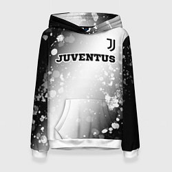 Толстовка-худи женская Juventus sport на светлом фоне посередине, цвет: 3D-белый