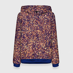 Толстовка-худи женская Драгоценный фиолетово-медный абстракция, цвет: 3D-синий