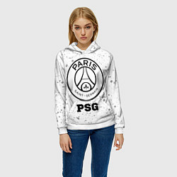Толстовка-худи женская PSG sport на светлом фоне, цвет: 3D-белый — фото 2