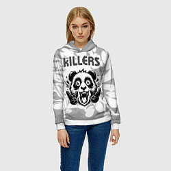 Толстовка-худи женская The Killers рок панда на светлом фоне, цвет: 3D-белый — фото 2