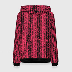 Толстовка-худи женская Чёрно-розовый абстрактный полосы, цвет: 3D-черный