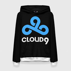 Толстовка-худи женская Cloud9 - esports logo, цвет: 3D-белый