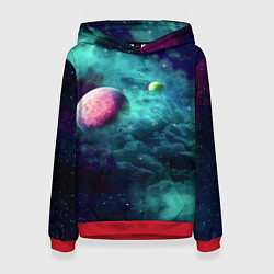 Толстовка-худи женская Green outer space, цвет: 3D-красный