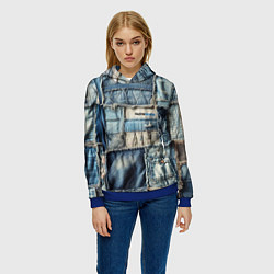 Толстовка-худи женская Patchwork denim - vogue, цвет: 3D-синий — фото 2