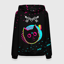 Толстовка-худи женская Mayhem - rock star cat, цвет: 3D-черный
