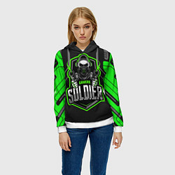 Толстовка-худи женская Games soldier, цвет: 3D-белый — фото 2