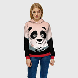 Толстовка-худи женская Силуэт кунг фу панда, цвет: 3D-красный — фото 2