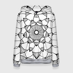 Толстовка-худи женская Мандала узор ракушка, цвет: 3D-меланж