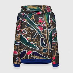 Толстовка-худи женская The city does not sleep, цвет: 3D-синий