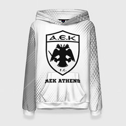 Толстовка-худи женская AEK Athens sport на светлом фоне, цвет: 3D-белый