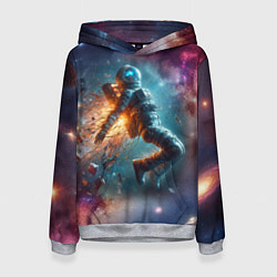 Толстовка-худи женская Космонавт в открытом космосе - нейросеть, цвет: 3D-меланж