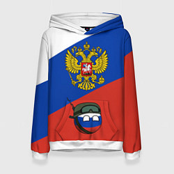 Толстовка-худи женская Россия - на страже, цвет: 3D-белый