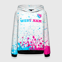 Женская толстовка West Ham neon gradient style посередине