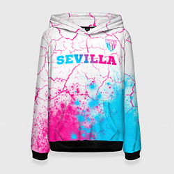 Толстовка-худи женская Sevilla neon gradient style посередине, цвет: 3D-черный