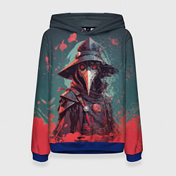 Толстовка-худи женская Чумной технодоктор, цвет: 3D-синий