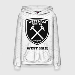 Толстовка-худи женская West Ham sport на светлом фоне, цвет: 3D-белый