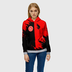 Толстовка-худи женская Ajax sport color red, цвет: 3D-меланж — фото 2