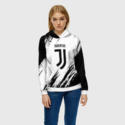 Толстовка-худи женская Juventus краски, цвет: 3D-белый — фото 2