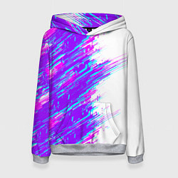 Толстовка-худи женская Neon glitch, цвет: 3D-меланж