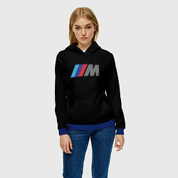 Толстовка-худи женская BMW sport logo, цвет: 3D-синий — фото 2