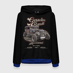 Толстовка-худи женская Традиционный хотрод в стиле rat, цвет: 3D-синий