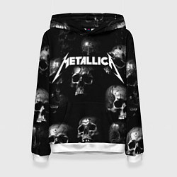 Толстовка-худи женская Metallica - logo rock group, цвет: 3D-белый