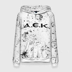 Толстовка-худи женская AEK Athens dirty ice, цвет: 3D-белый