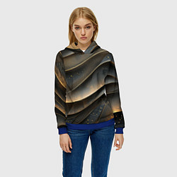 Толстовка-худи женская Лакшери текстура с узорами, цвет: 3D-синий — фото 2