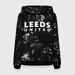 Толстовка-худи женская Leeds United black ice, цвет: 3D-черный