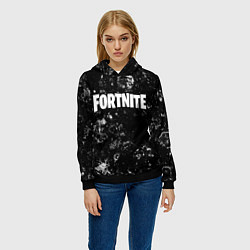 Толстовка-худи женская Fortnite black ice, цвет: 3D-черный — фото 2