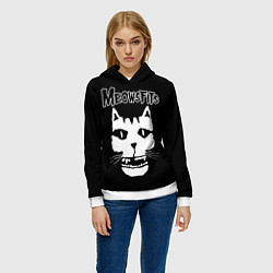 Толстовка-худи женская Misfits - Meowsfits, цвет: 3D-белый — фото 2