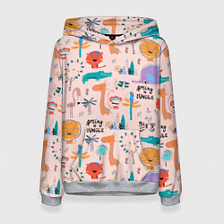 Толстовка-худи женская Spring in jungle, цвет: 3D-меланж