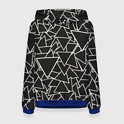 Толстовка-худи женская Черный треугольник, цвет: 3D-синий