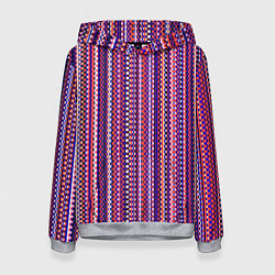 Толстовка-худи женская Сиреневый текстурированный квадратики, цвет: 3D-меланж