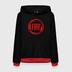 Толстовка-худи женская FIAT logo red, цвет: 3D-красный