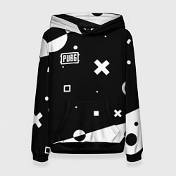 Толстовка-худи женская PUBG game pattern, цвет: 3D-черный