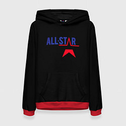 Толстовка-худи женская All stars logo, цвет: 3D-красный
