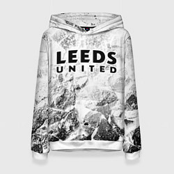 Толстовка-худи женская Leeds United white graphite, цвет: 3D-белый