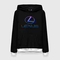 Толстовка-худи женская Lexus авто неон, цвет: 3D-белый