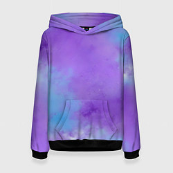 Толстовка-худи женская Фиолетовый космический туман, цвет: 3D-черный