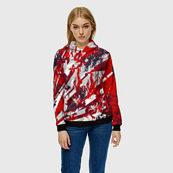 Толстовка-худи женская Абстрактный узор с концепцией, цвет: 3D-черный — фото 2