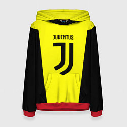 Толстовка-худи женская Juventus sport geometry yellow, цвет: 3D-красный