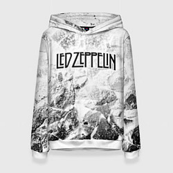 Толстовка-худи женская Led Zeppelin white graphite, цвет: 3D-белый